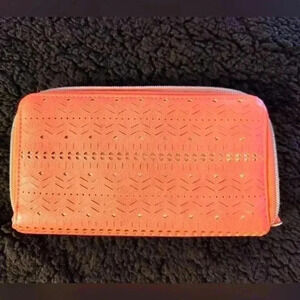 Corral and gold large wallet